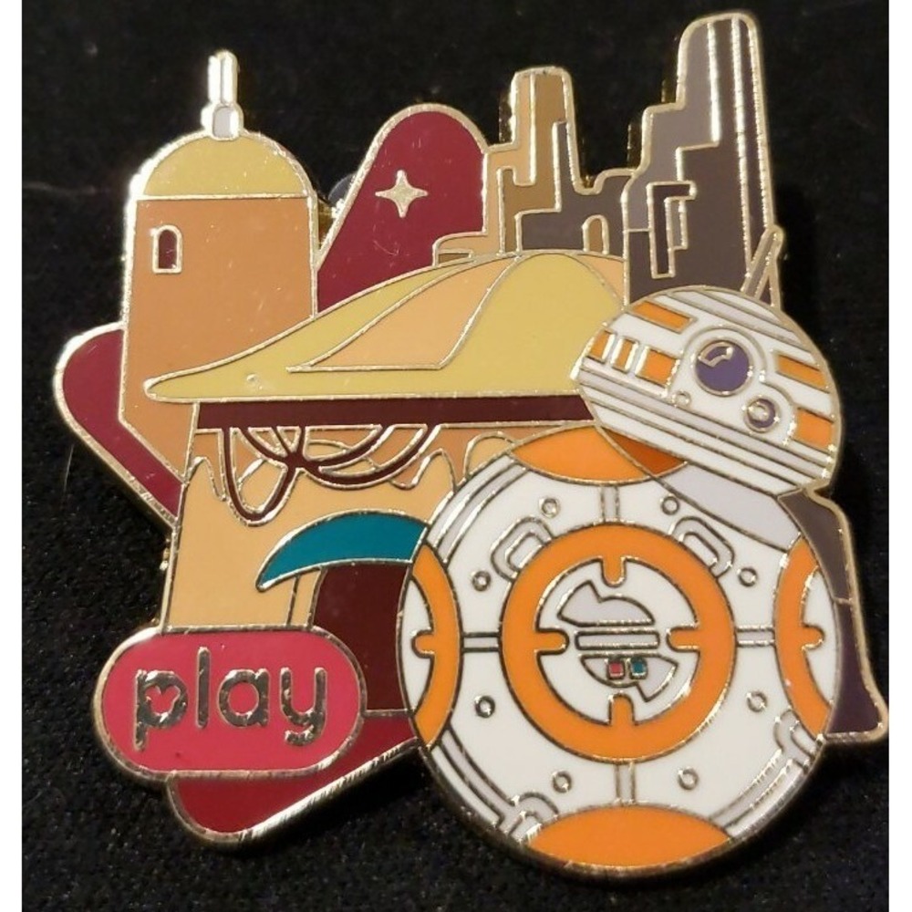 Disney Pin STAR WARS GALAXY'S EDGE BB-8‎ Play Logo Black Spire Explorer 140932